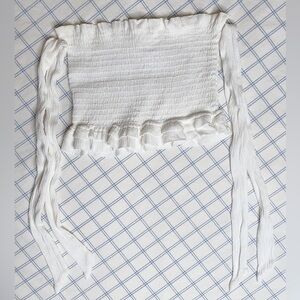 Blue Life white ruched tube top size Small NWOT